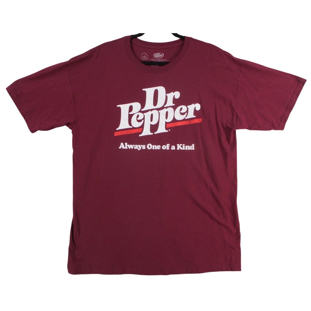 Dr Pepper Graphic T-Shirt Mens XL Maroon Always One of a Kind Cotton Tee